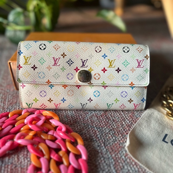 🚨Deal Alert Louis Vuitton Multicolor Sarah Long Wallet 💎Authentic - Picture 1 of 15